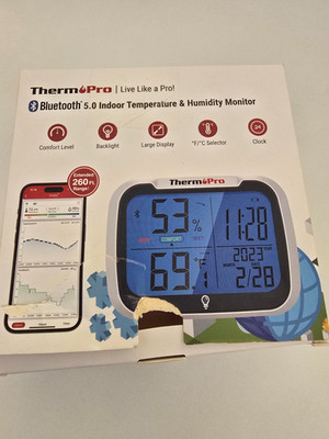 TempPro Bluetooth Thermo-Hygrometer Thermometer Innen Raumthermometer