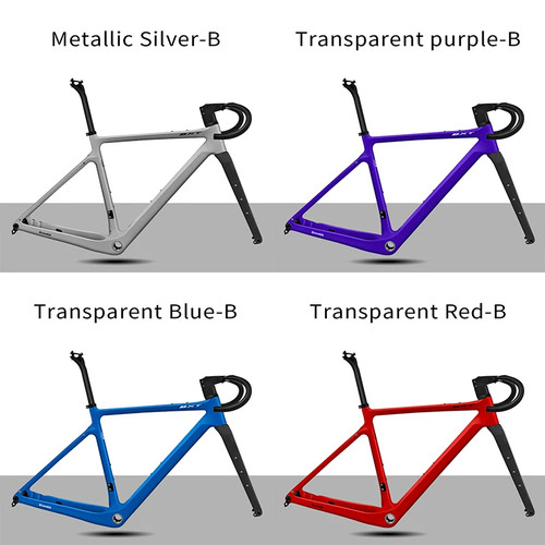 700C Carbon Gravel Road Bike Flat Mount Frame Full Hidden Cable Thru Axle Frame - Picture 39 of 48