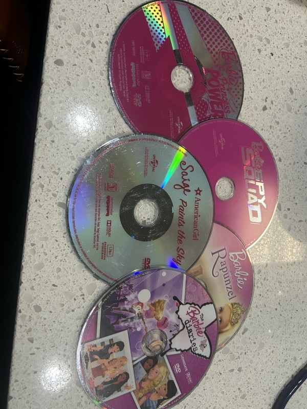 5 Barbie DVD Lot: Rapunzel, Princess Power, Spy Squad, Family Animation Movies