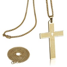 Cross Pendant for Car Rear View Mirror Stainless Steel Bible Verse Cross