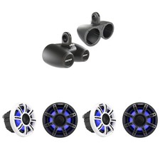 Kicker Premium Marine 6.5 51MSC65 2 Pair With 12KMTED Black Dual Enclosure...