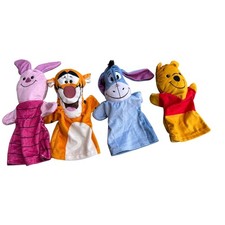 Disney Winnie the Pooh Tigger Eeyore Piglet Plush Hand Puppet Set of 4