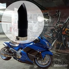 UNIVERSAL SLIP-ON SHORTY GP EXHAUST MUFFLER PIPE FOR MOTORCYCLE 2" INCH BAFFLED