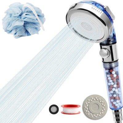 Jetting Shower Head, Modern Style, 3 Mode Shower Sprayer, High Pressure, Poli...
