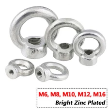 M6 M8 M10 M12 M16 Bright Zinc Plated Steel Metric Lifting Eye Nuts Female Thread