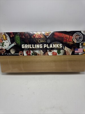 Cedar Grilling Planks (Eight) 7'' x 15'' Made In USA Food Safe New Sealed