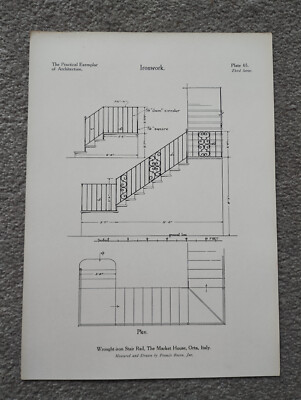 Schmiedeeiserne Eisenbahn am Markthaus, Orta, Italien - antiker Druck - 1928
