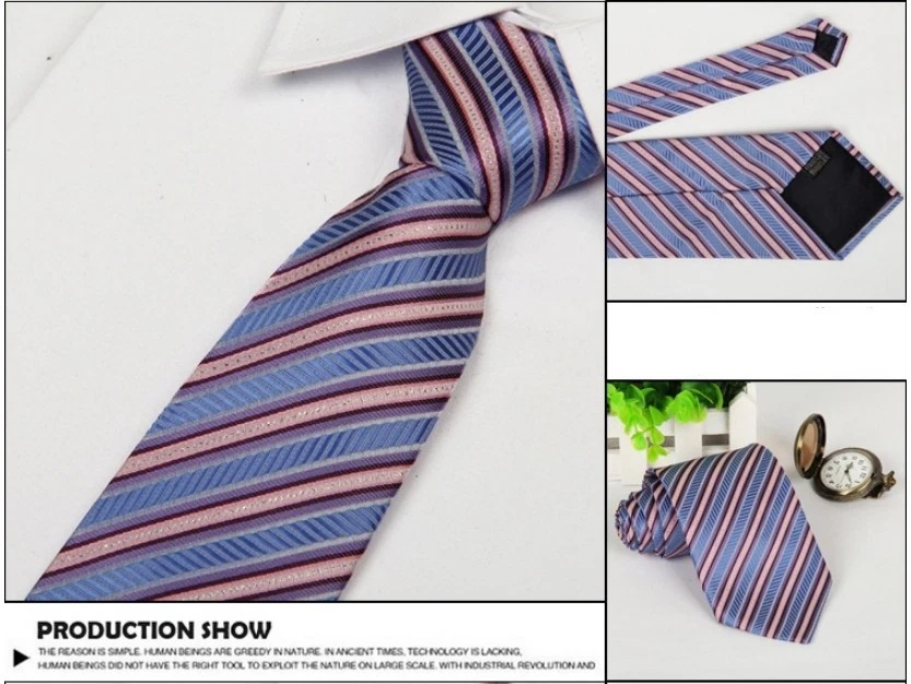 Mens Patterned Business Formal Ties Striped Woven Silk Tie Necktie Pattern AU - image 3 of 4