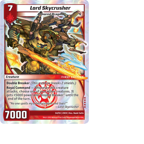 Kaijudo X1 LORD SKYCRUSHER Super Rare S4/S5 2DED Dojo Edition 2012