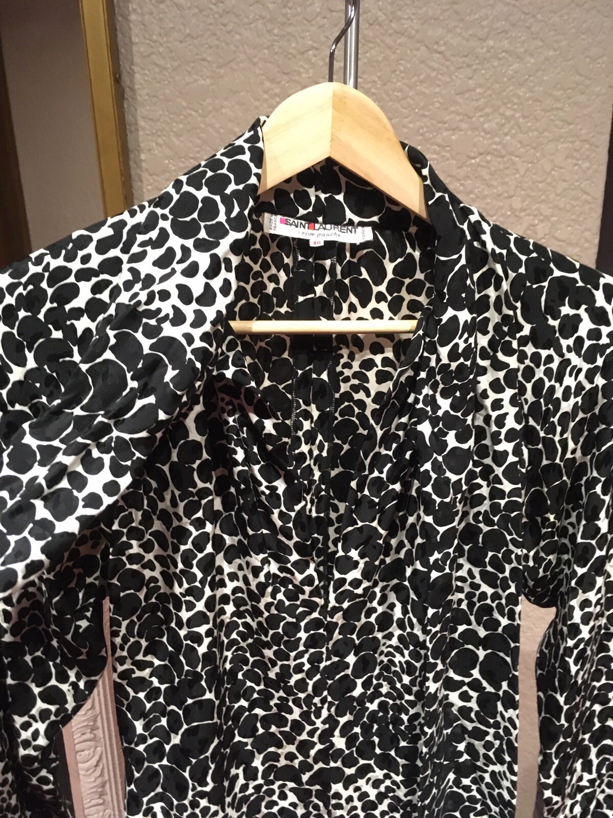 Abito da giorno vintage Saint Laurent Rive Gauche YSL seta motivo floreale 40 SLP