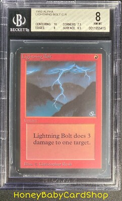 MTG Limited Edition Alpha 1993 Lightning Bolt BGS 8.0 NM/MT Old