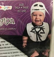 Halloween Costume Disney Nightmare Before Christmas Jack Skellington 0-12 Months