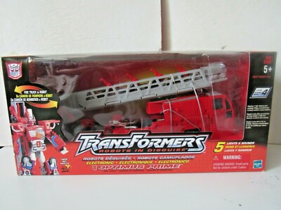 Hasbro Transformers RID Level 4 Optimus Prime Electronic Fire Truck NIB