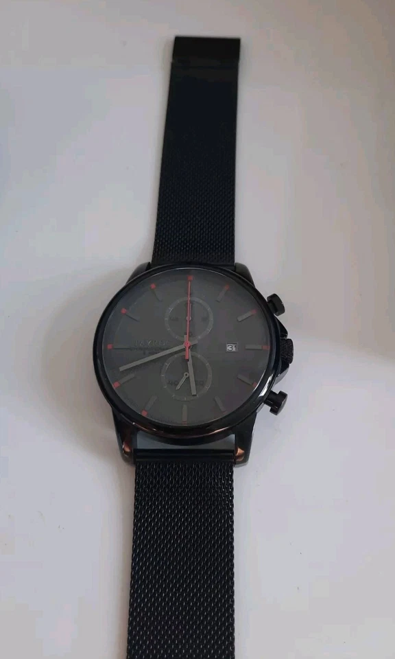 Tayroc Iconic TY338 Negro Rojo 42 mm Cronógrafo Cuarzo con Malla Negra Foto 2 de 4