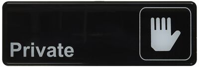 Thunder Group PLIS9303BK ''Private'' Information Sign with Symbols 9 by 3-Inch