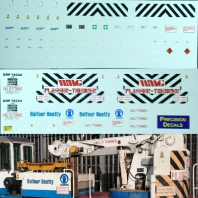 4 mm OO Wasserrutsche Aufkleber Transfers GPC YJB Doppelausleger Kran Balfour Beatty 78224