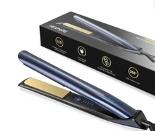 NEXPURE Professional 1" Ceramic Flat Iron, 2-in-1 Hair Straightener and Curls wi