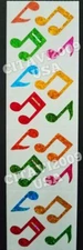 HAMBLY STUDIOS PRISMATIC MULTI-COLOR MUSIC NOTES STICKERS VINTAGE RARE 