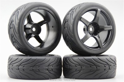 1/10 Onroad Rc Car Wheels Tires Set for Kyosho Pureten Fazer Thunder Tiger Ts4n