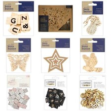 Papermania Santoro Elements Wooden Shapes Tags Tile Letters Numbers Dots Choose