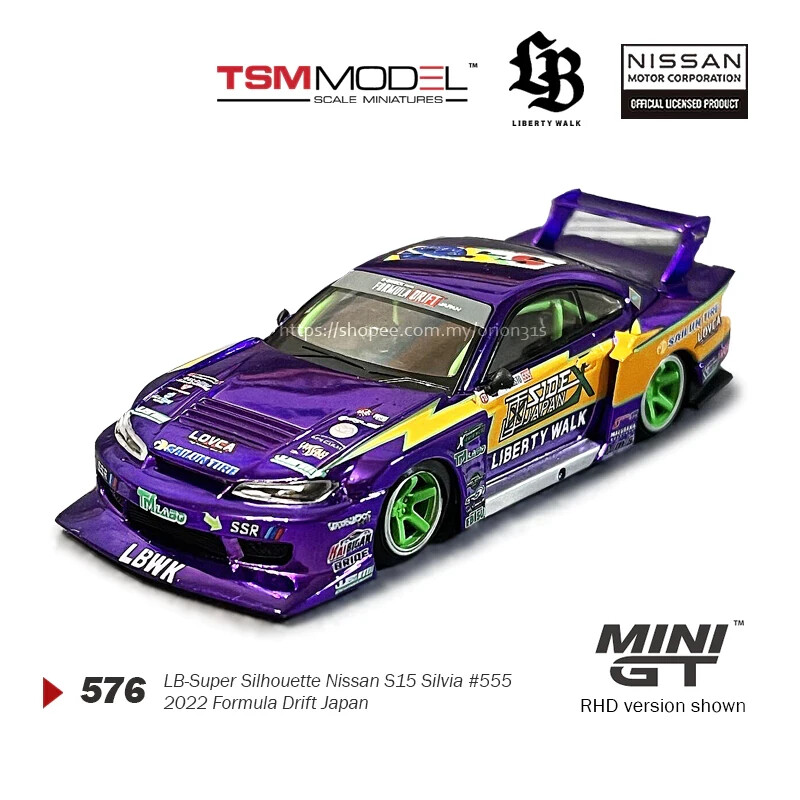 Mini GT Nissan S15 Silvia Formula Drift LB Super Silhouette Japan Edition