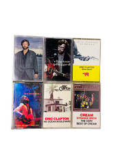 Lot of 6 Cream Eric Clapton Cassette Tapes Unplugged Slow Hand Strange Brew