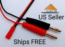 JST RC Charging Cable 20 AWG 4mm Banana Plugs Ships FREE From US Seller