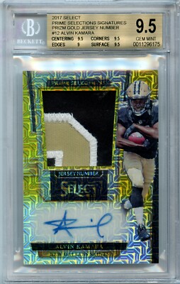ALVIN KAMARA 2017 Panini Select GOLD RPA Rookie /10 Patch Auto BGS