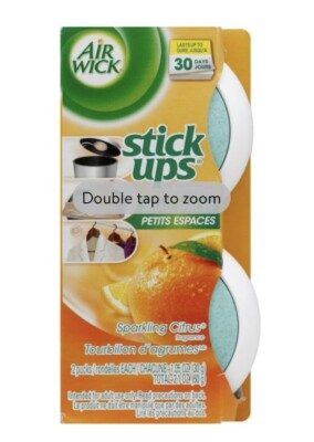 Air Wick Stick Ups Air Freshener Sparkling Citrus Scented. 2 (2pks) 4 PCs Total