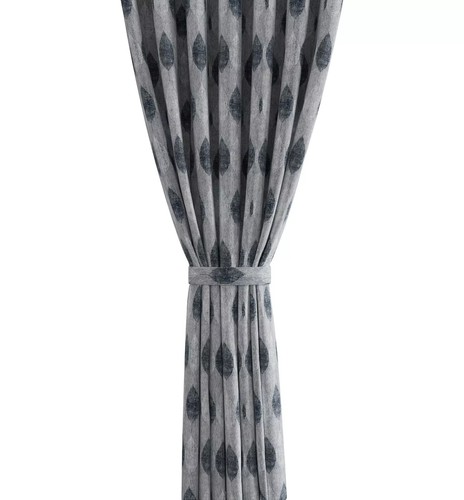 Luxury Fully Lined Jacquard Pair Curtain Ready Made Pencil Pleat Curtain Tieback - Picture 6 of 15