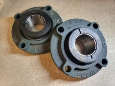TWO PTI Piloted 4-Bolt Flange Mount Bearing 1-15/16" CLFC210-31 Concentric Clamp
