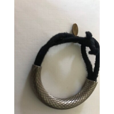 Vtg 1990\'s Colette Malouf Signed Silver Tone Textured & Black Ponytail Elastic Colette Malouf (@colettemalouf) · New York, NY main image 3