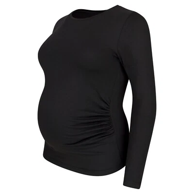 Umstandsshirt unifarben Umstandsmode Schwangerschaft Schwangerschaftsshirt Lang - Bild 1 von 4