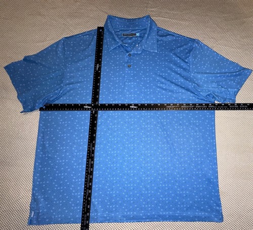 Roundtree & Yorke Men's Performance Shirt XL Short Sleeve Blue Golf Work Play  - Picture 3 of 5