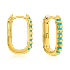 Authentic Celestial Turquoise Gates Of Sacred Protection Hoop Earrings