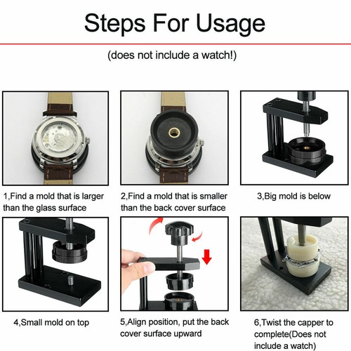 13Pcs/Set Watch Back Case Press Opener Crystal Glass Closer Fitting Repair Tool - Picture 8 of 10