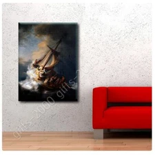 Christ In The Storm Sea Of Galilee by Rembrandt | Ready to Hang Canvas | Wall