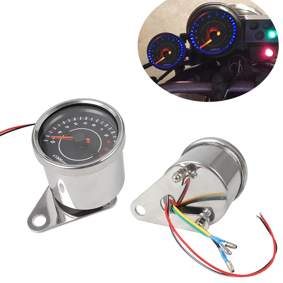 Velocímetro de sinal LCD universal motocicleta tacômetro odômetro medidor 13000 RPM - Imagem 2 de 4