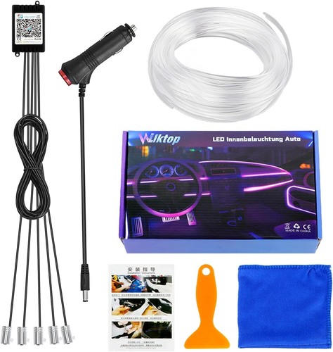 Illuminazione LED Interno Auto 6 m LED Auto Striscia LED Striscia RGB Luce Neon St... - Foto 8 di 8