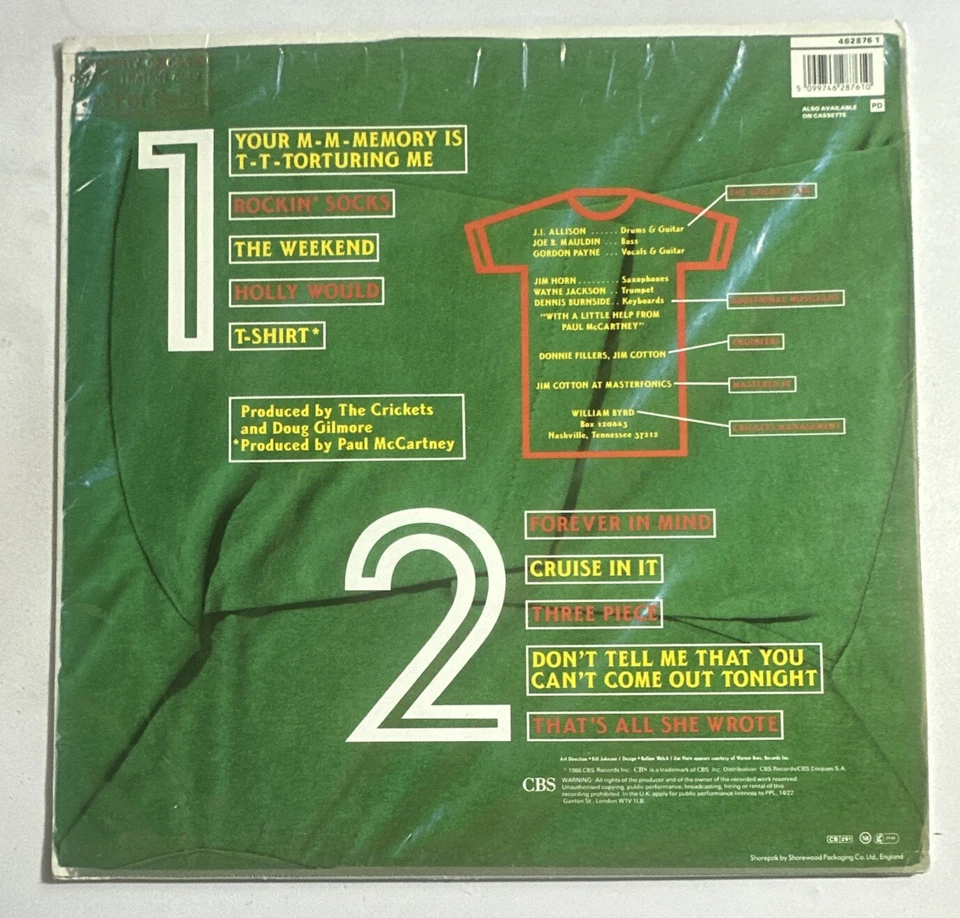 The Crickets Vinyl Record LP T-Shirt CBS Promo Demonstration Only Buddy Holly - Image 3 of 4