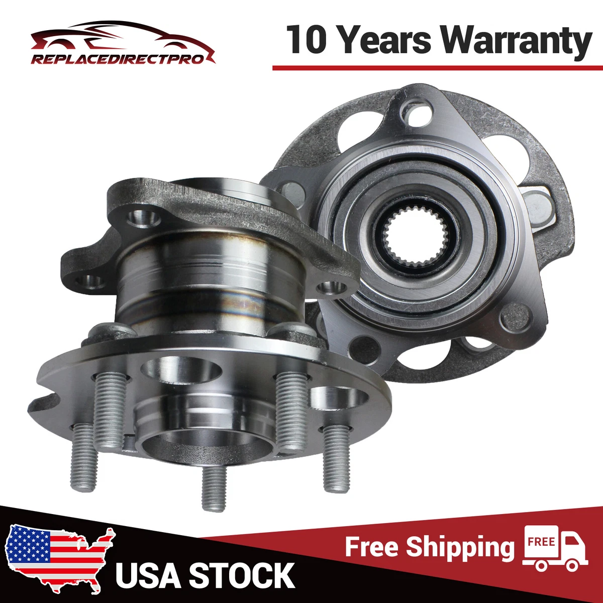 Energized Customs Pair Of Rear Hub Wheel Bearing Kits For Lexus RX300 RX350 RX400H (2003-2008)