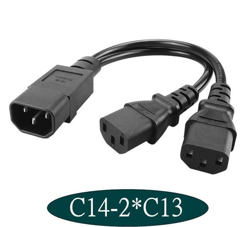 Dual Short Power Cable Y Type Splitter Adapter Cord Single C14 to C5 C7 C13 30cm - Picture 11 of 14