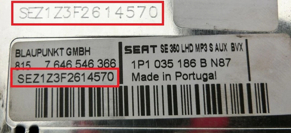 SEAT CODICE per Radio Autoradio decodifica SE 350 RCD Ultra Low BLAUPUNKT BOSCH - Immagine 4 di 4