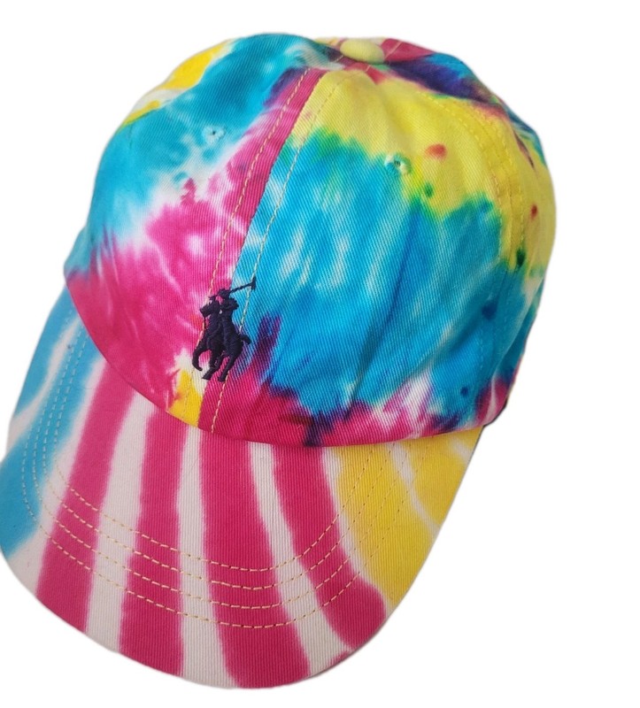 💥 Ralph Lauren Polo Tie Dye Baseball Cap Hat New NWT Pink Yellow Blue Laguna OS