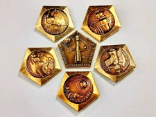 Space Russian USSR Collectible Full Set of 6 Badges Soviet Cosmos Exploration
