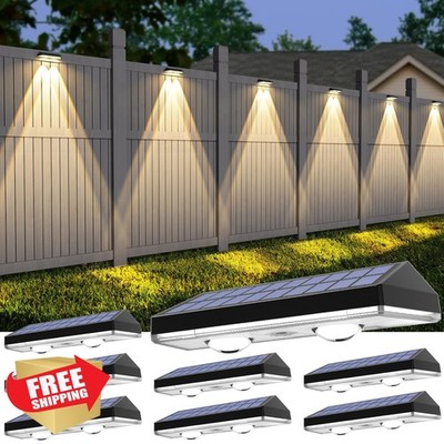 8pk Solar Fence Lights RGB Warm White Deck Lights Outdoor