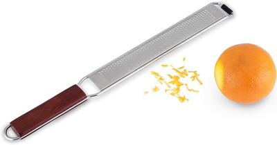 Citrus and Cheese Grater, Stainless Steel Rasp Grater Zester with Acacia Wood Ha