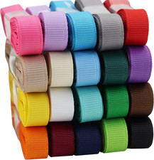 3/8 Inch Solid Color Ribbon Grosgrain Ribbon, 20 Colors 2 Yards Each Total 40 Yd