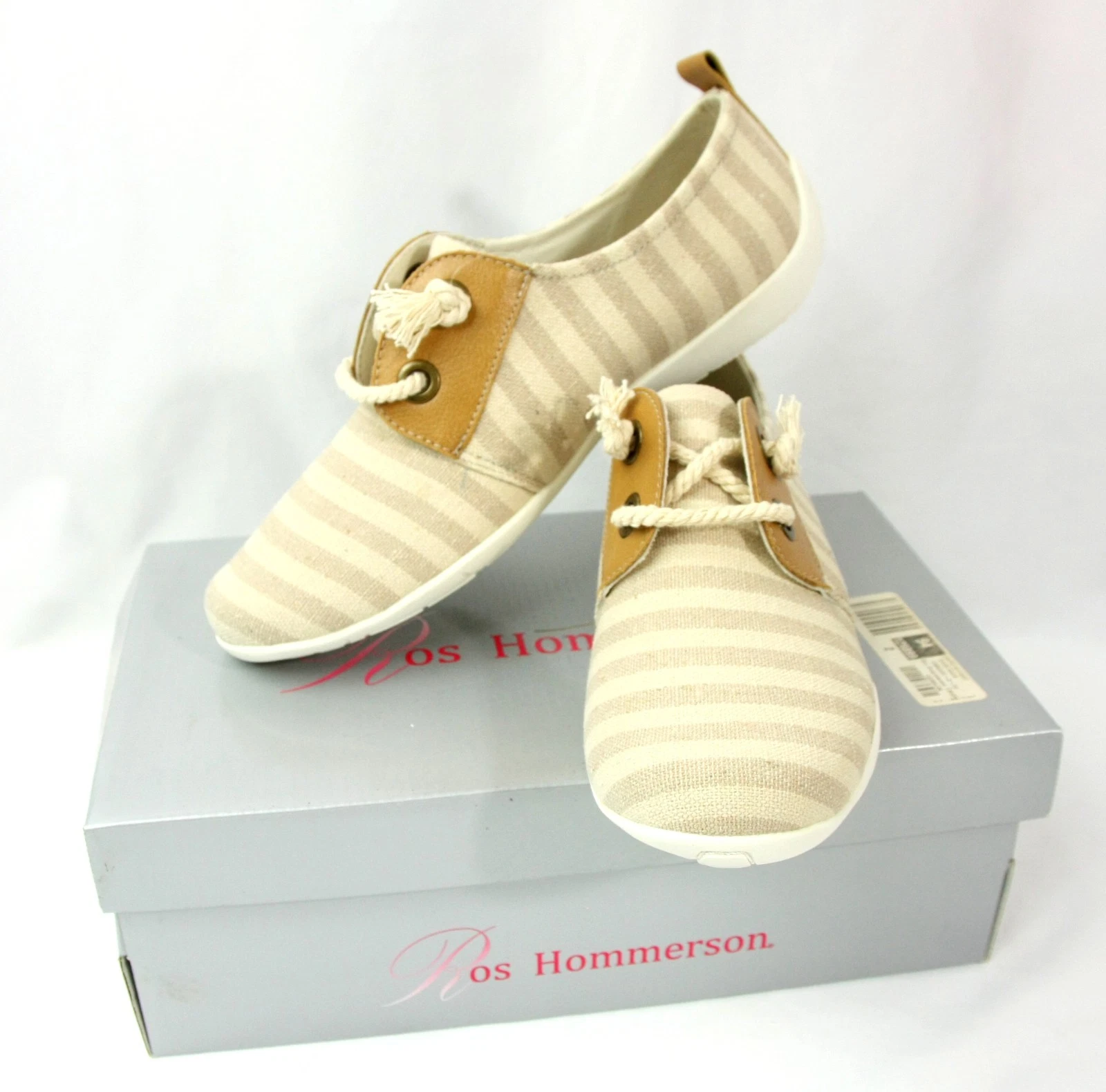 NEW Ros Hommerson Calypso Striped Slip On Canvas Sneakers Trainers 9.5 Coastal