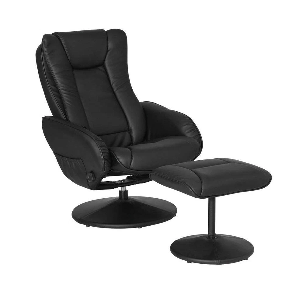 Artiss Recliner Chair Ottoman Heated Massage Black - image 3 of 4